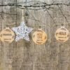 25pcs classic wooden Jesus name ornaments for Christmas and Easter tree decorations