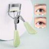 Portable Stainless Steel Eyelash Curler with comfort grip, achieving perfect curls in 5 seconds without hurting eyelashes. Suitable for all eye types.