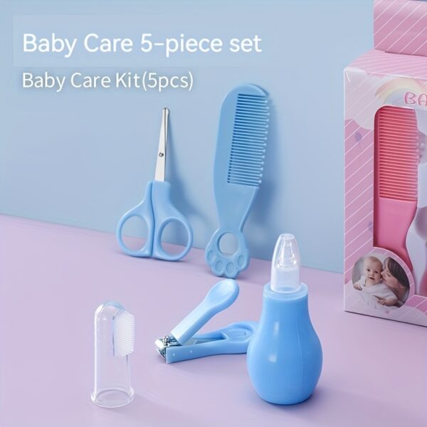 5pcs Youngsters Care Kit for 0-3 Years - Gentle Nail Clippers, Comb & Scissors Set in Safe PP Material for Babies