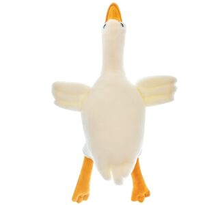 1pc Contemporary White Goose Plush Pillow Toy - 100% Animal Themed Cuddly Doll, Machine Washable, Non-Woven Fabric