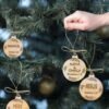 25pcs classic wooden Jesus name ornaments for Christmas and Easter tree decorations