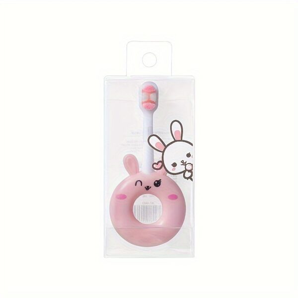 Soft silicone baby toothbrush for toddlers 0-3 years, gentle cleaning with super soft bristles, cute cartoon design.