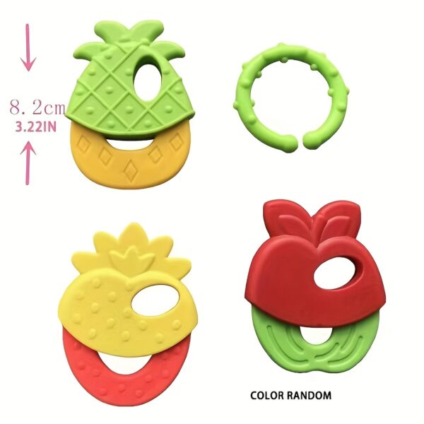 Fruity teething toys for babies made from ABS resin, color randomly selected, suitable for ages 0-3.