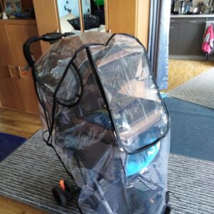 High landscape stroller rain cover, windproof cover with universal fit for stroller protection.