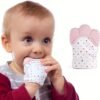 2-Pack of Dot-Patterned Teething Gloves - Silicone Teething Mitts for Babies, Scratch-Resistant Protective Gloves for 0-12 Months
