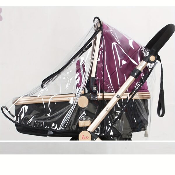 High landscape stroller rain cover, windproof cover with universal fit for stroller protection.