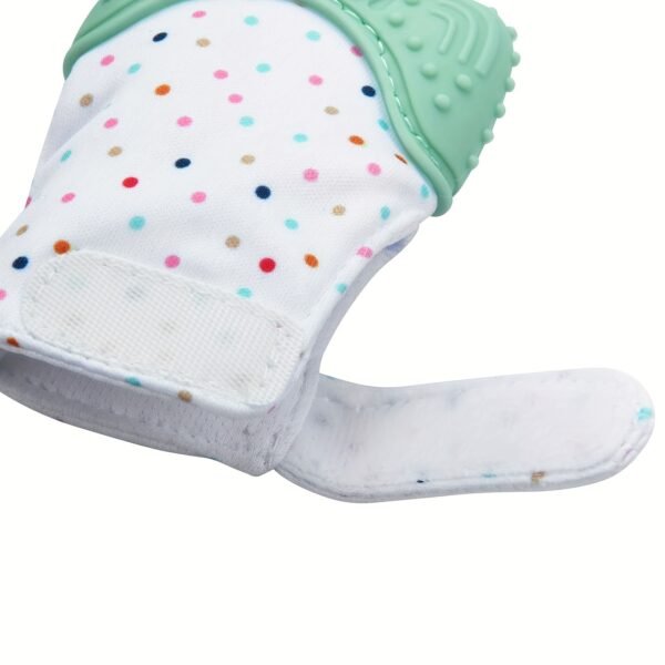 2-Pack of Dot-Patterned Teething Gloves - Silicone Teething Mitts for Babies, Scratch-Resistant Protective Gloves for 0-12 Months