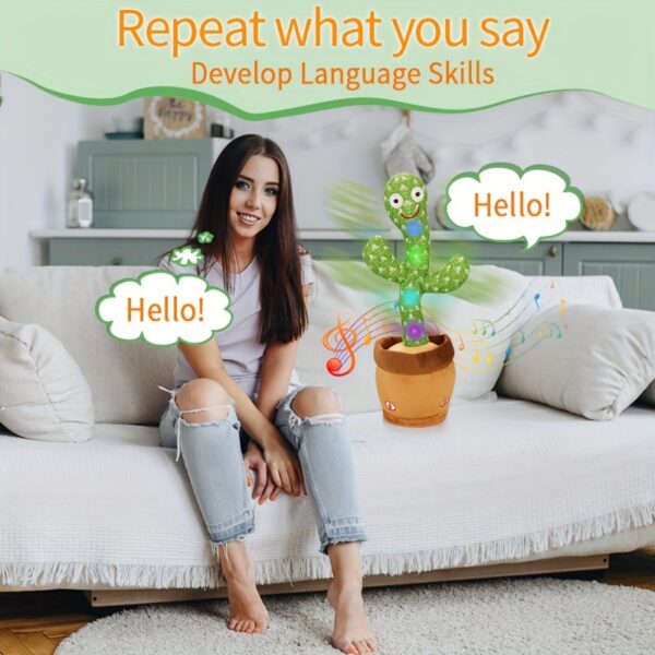 Interactive Talking & Singing Cactus Plush Toy - Dancing, Glowing, Repeats What You Say - Perfect for Gifts