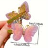 Sparkling Butterfly Hair Clip Set for Girls - Colorful Rhinestone & Mesh Designs, Alloy Construction, Fashionable Accessories.