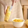 Stainless steel corn on the cob remover tool for fast and safe kernel removal.