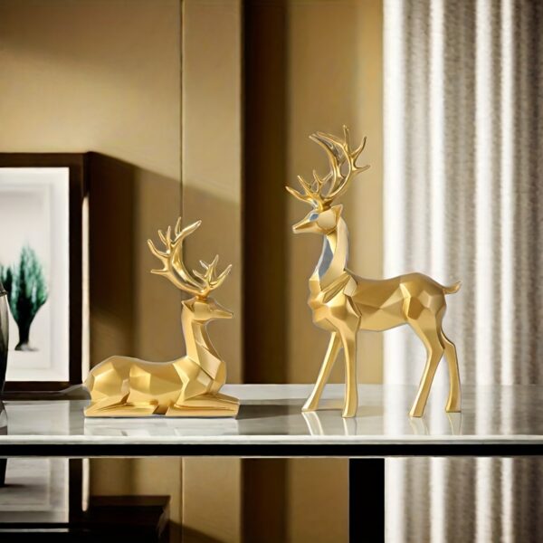 2pcs reindeer statue set for Christmas, New Year, wedding, and home décor