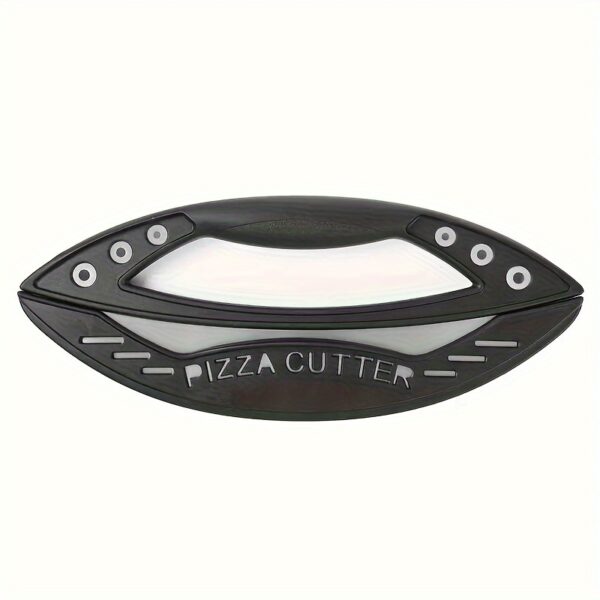 Stainless steel pizza cutter, large and durable kitchen tool for making perfect slices and shapes.