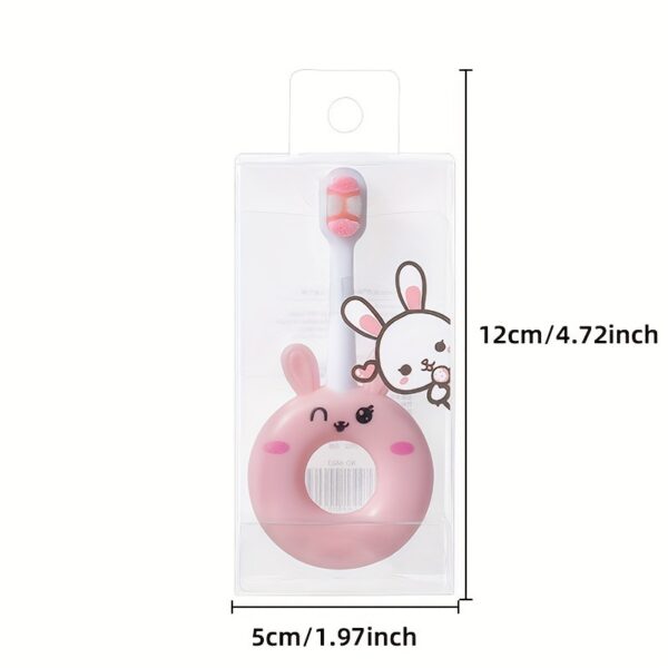 Soft silicone baby toothbrush for toddlers 0-3 years, gentle cleaning with super soft bristles, cute cartoon design.