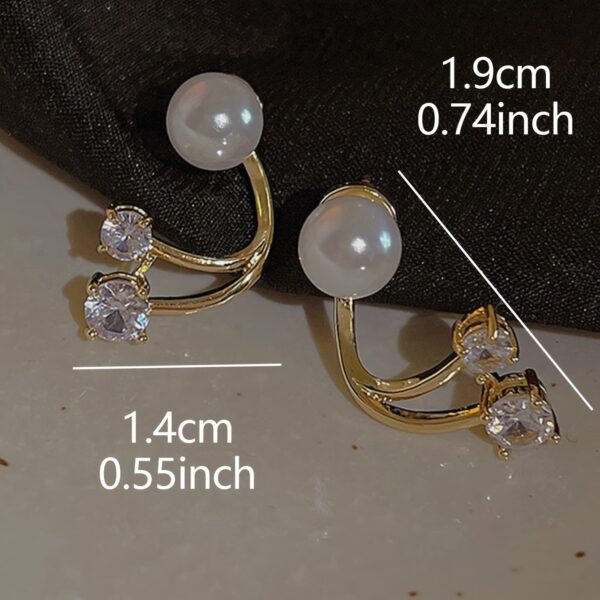 Elegant 1 Pair of Reverse-Hanging Imitation Pearl Ladies' Earrings - Light Luxury, High-End, Niche Design