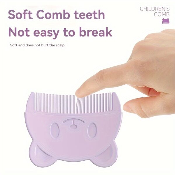 Bear-Shaped Newborn Comb for Gentle Scalp Massage and Hair Care, Suitable for 0-3 Year Olds with ABS Handle.