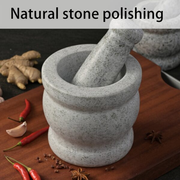 Granite mortar and pestle set for grinding spices, herbs, and small ingredients