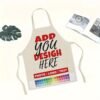 Personalized polyester kitchen apron with a photo or logo.
