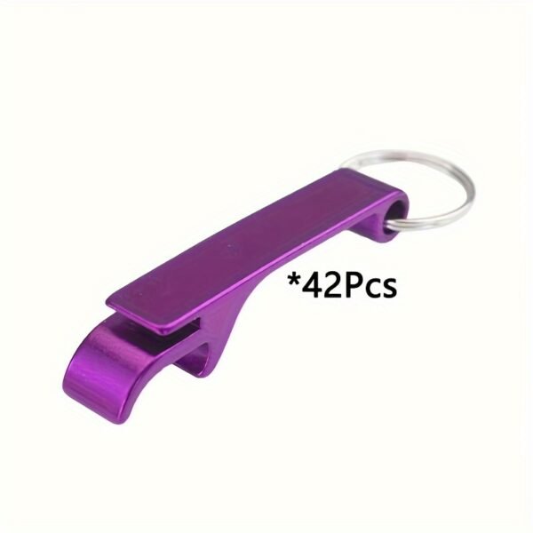 42pcs Customizable Multi-Color Metal Bottle Opener Keychain Set - Durable and Portable