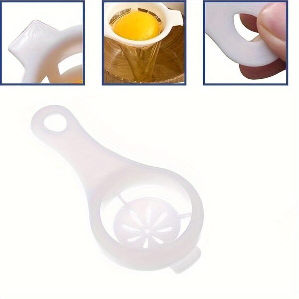 Egg white separator for separating yolk and egg whites easily.