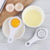 Egg white separator for separating yolk and egg whites easily.