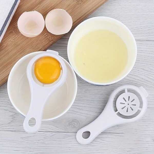 Egg white separator for separating yolk and egg whites easily.