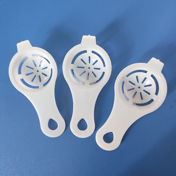 Egg white separator for separating yolk and egg whites easily.