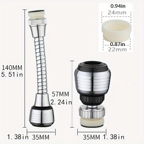360° swivel kitchen faucet aerator for high-pressure water flow.