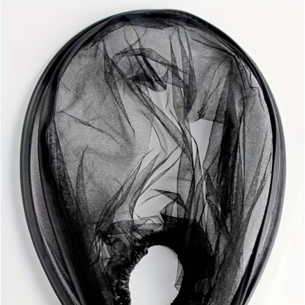 Ultra-breathable stroller mosquito net cover, black polyester, easy zipper closure for convenient protection against mosquitoes, perfect for outdoor use and gifting.