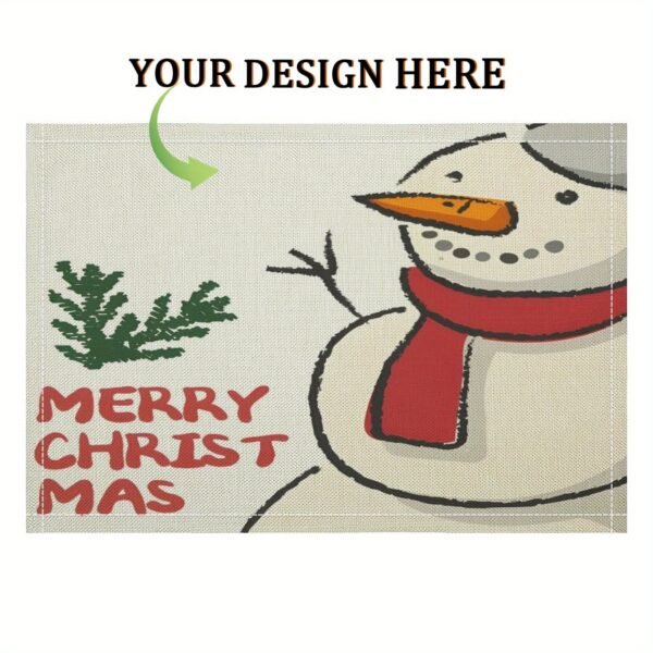 Custom photo and name placemats, personalized with a design, perfect for Christmas.
