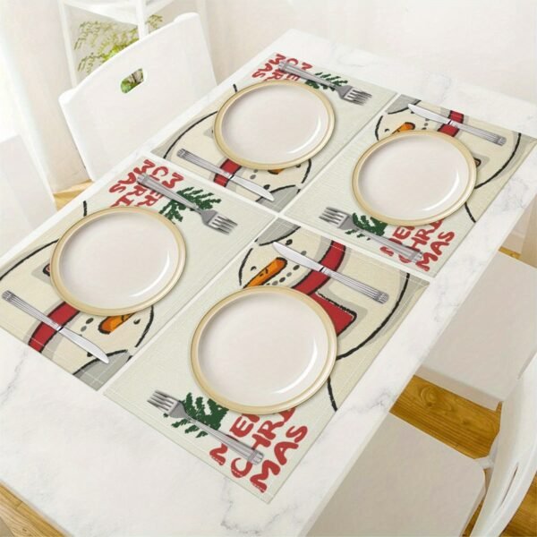 Custom photo and name placemats, personalized with a design, perfect for Christmas.