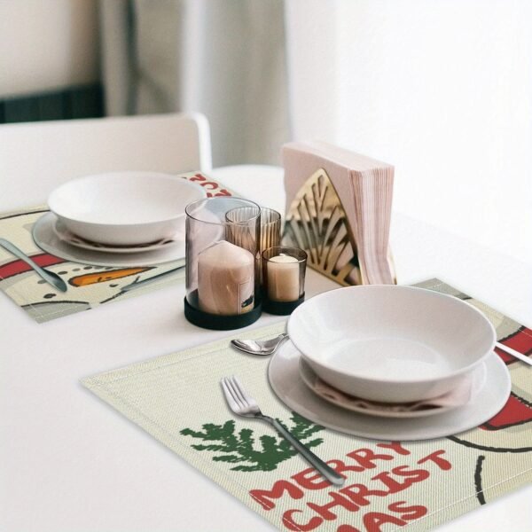 Custom photo and name placemats, personalized with a design, perfect for Christmas.