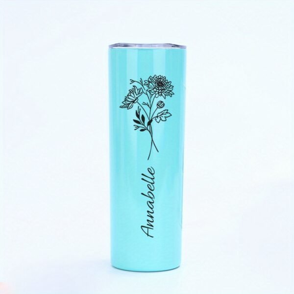 Personalized 20oz metal tumbler with custom name.