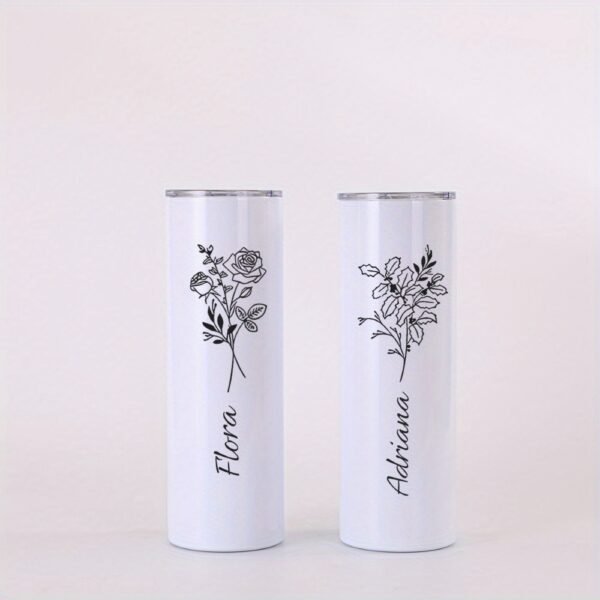 Personalized 20oz metal tumbler with custom name.