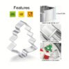 12-piece stainless steel Christmas cookie cutter set for festive baking.