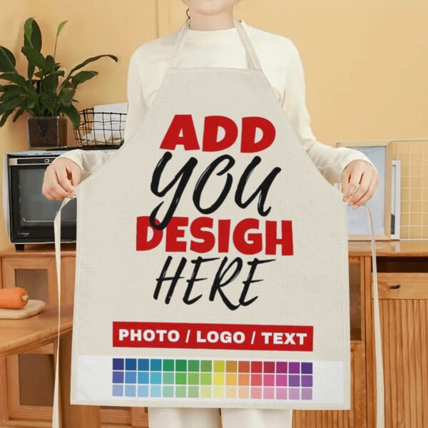 Personalized polyester kitchen apron with a photo or logo.