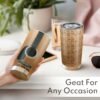 Personalized 20oz guitar-themed tumbler mug with lid.