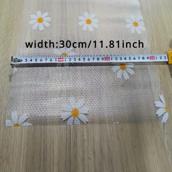 Waterproof Non-Slip Shelf Drawer Liner with Daisy Pattern, Plastic Mat for Kitchen Cabinet, Table, and Fridge