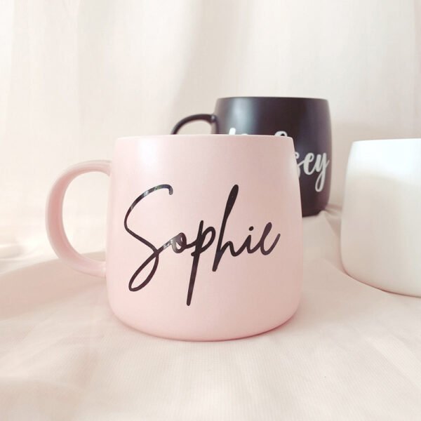 Custom ceramic coffee mug from CozyCup with personalized design.
