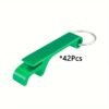 42pcs Customizable Multi-Color Metal Bottle Opener Keychain Set - Durable and Portable