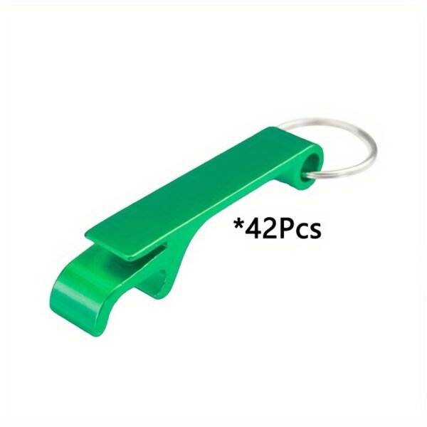 42pcs Customizable Multi-Color Metal Bottle Opener Keychain Set - Durable and Portable