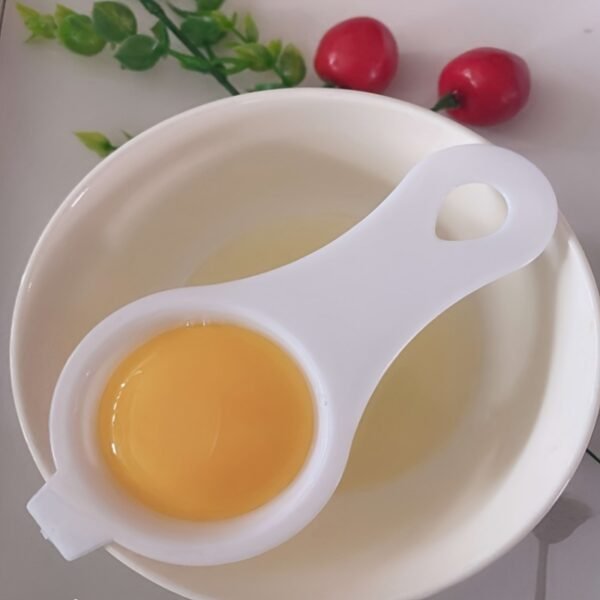 Egg white separator for separating yolk and egg whites easily.