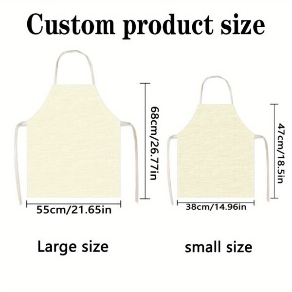 Custom linen kitchen apron with personalized design, oil-resistant.