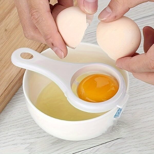 Egg white separator for separating yolk and egg whites easily.