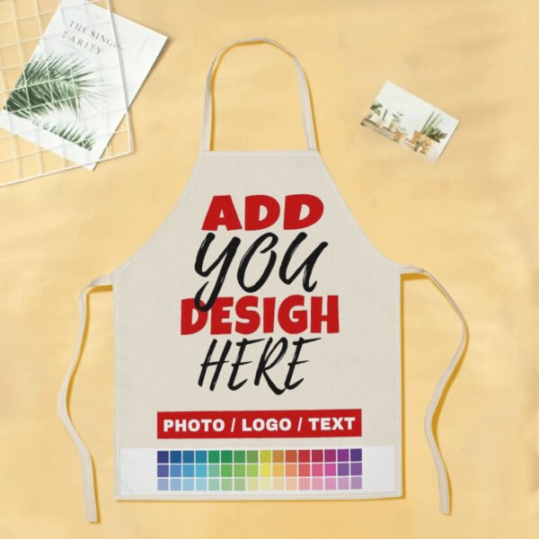 Personalized polyester kitchen apron with a photo or logo.