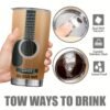 Personalized 20oz guitar-themed tumbler mug with lid.