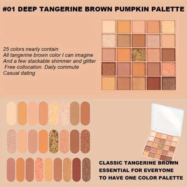 HOHOISYOU 25-Color Eyeshadow Palette with matte and shimmer finishes, waterproof earth tones, versatile makeup for all occasions, perfect for a holiday gift.