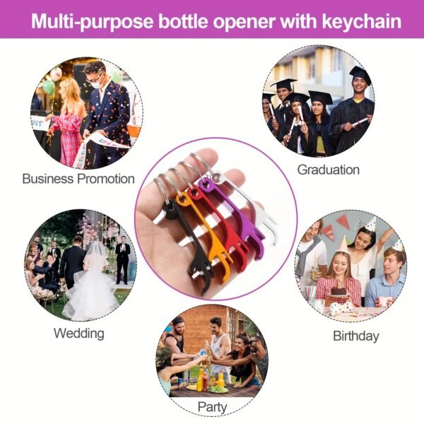 42pcs Customizable Multi-Color Metal Bottle Opener Keychain Set - Durable and Portable