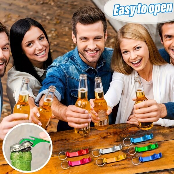 42pcs Customizable Multi-Color Metal Bottle Opener Keychain Set - Durable and Portable
