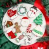 12-piece stainless steel Christmas cookie cutter set for festive baking.