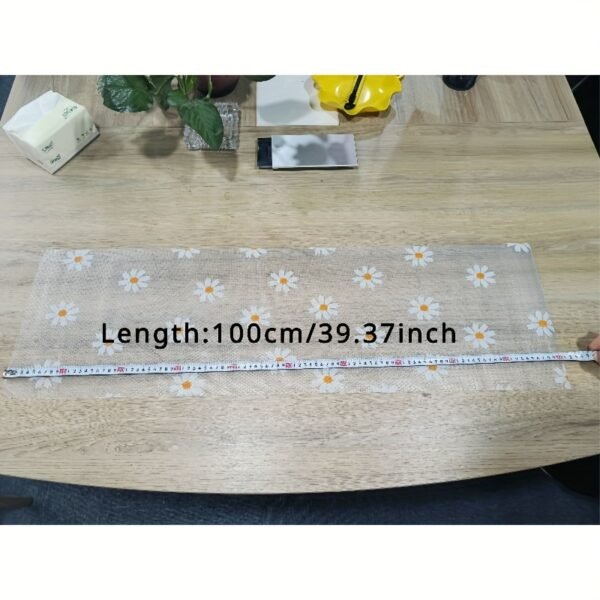 Waterproof Non-Slip Shelf Drawer Liner with Daisy Pattern, Plastic Mat for Kitchen Cabinet, Table, and Fridge